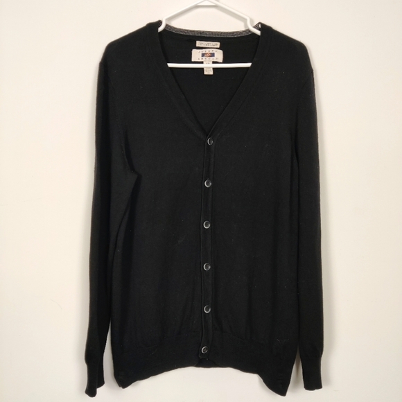 Joseph Abboud Men's Button Down Cardigan Sweater in Black Size Large 100% Wool - Picture 1 of 6